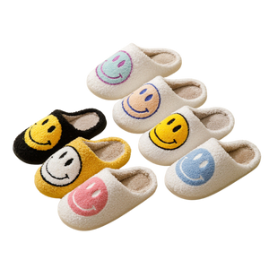 Fuzzy | Smile Anti-Rutsch-Hausschuhe mit Plüsch-Innenausstattung-Becker Boutique