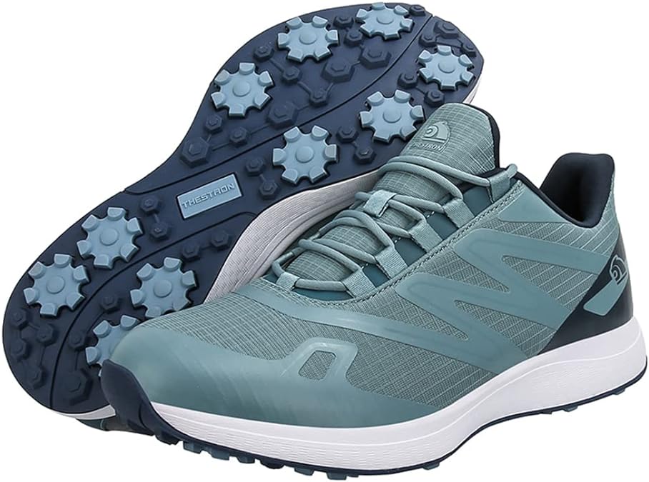 Golfpro Max | Leichte, stoßdämpfende Golfschuhe mit Grip-Blaugrün/Blau-39-Becker Boutique