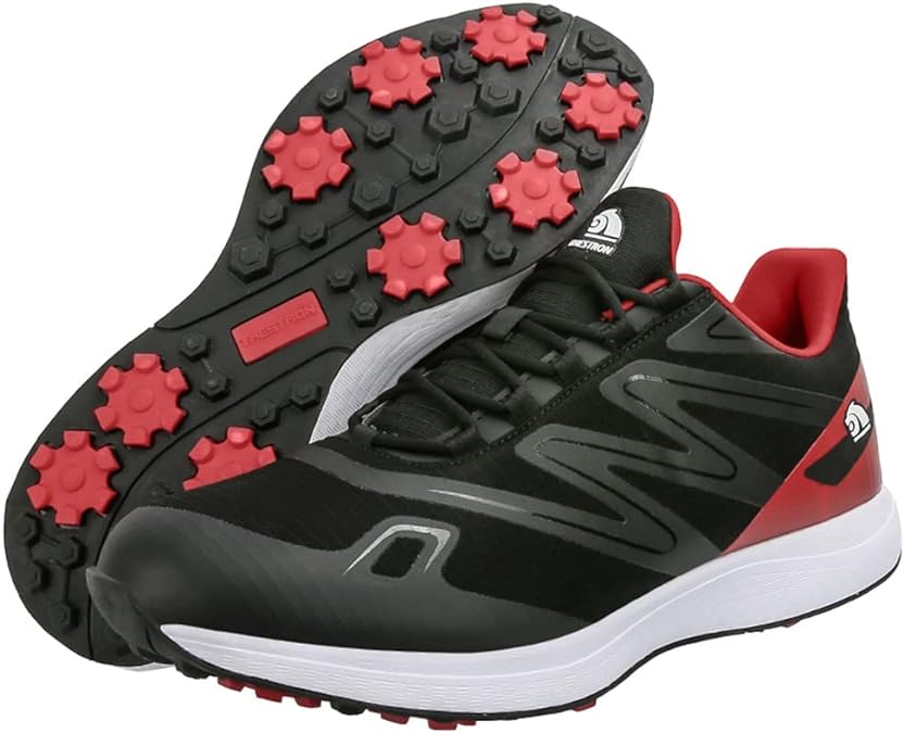 Golfpro Max | Leichte, stoßdämpfende Golfschuhe mit Grip-Rot/Schwarz-39-Becker Boutique