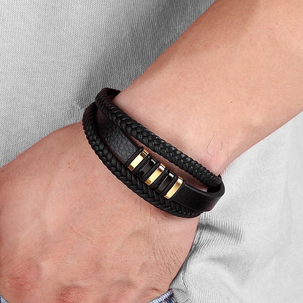 Presnel | Armband aus echtem Leder für Herren