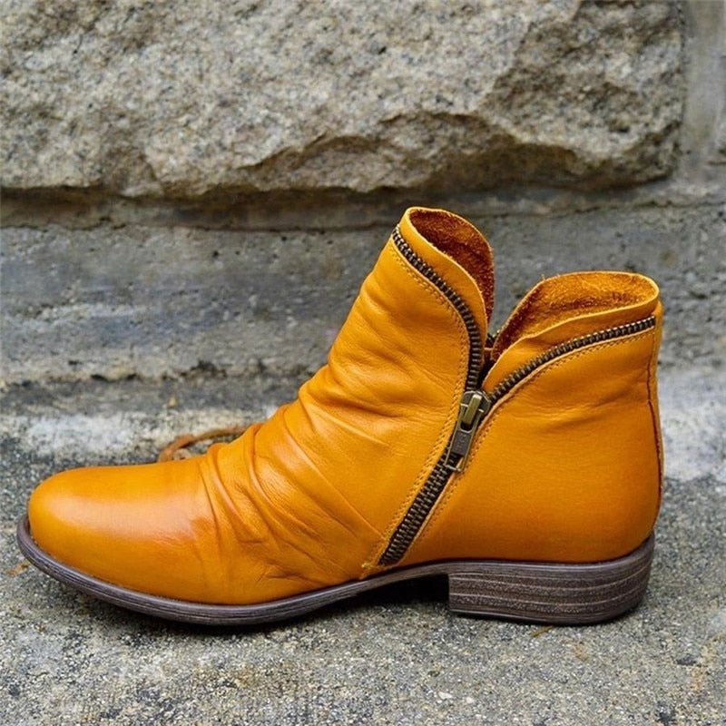 Marie | Retro Stiefeletten Damen mit seitlichem Reißverschluss