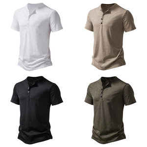 Henley | Herren-Polo - Henley-Kragen atmungsaktives Herren-T-Shirt-Becker Boutique