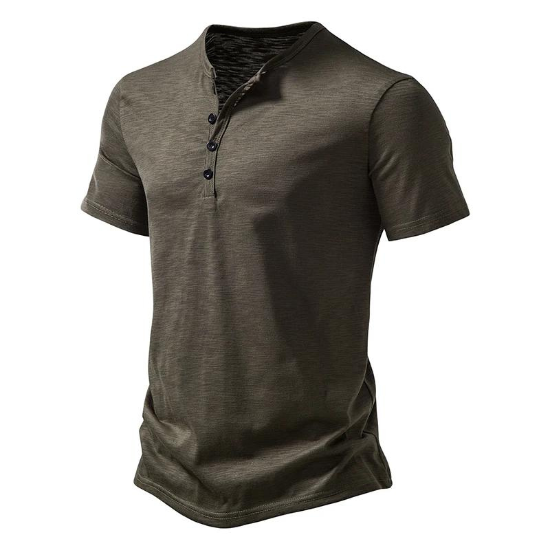 Henley | Herren-Polo - Henley-Kragen atmungsaktives Herren-T-Shirt-Becker Boutique