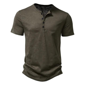 Henley | Herren-Polo - Henley-Kragen atmungsaktives Herren-T-Shirt-Armeegrün-S-Becker Boutique