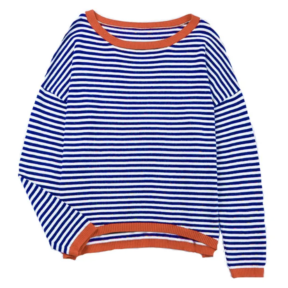 Jollie | Gestreifter Pullover-Blau-S-Becker Boutique