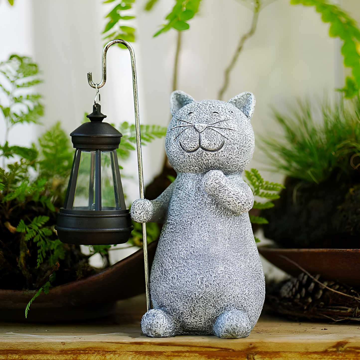 Katzenlampe | Wetterfeste Solar-Katzenlaterne-Becker Boutique