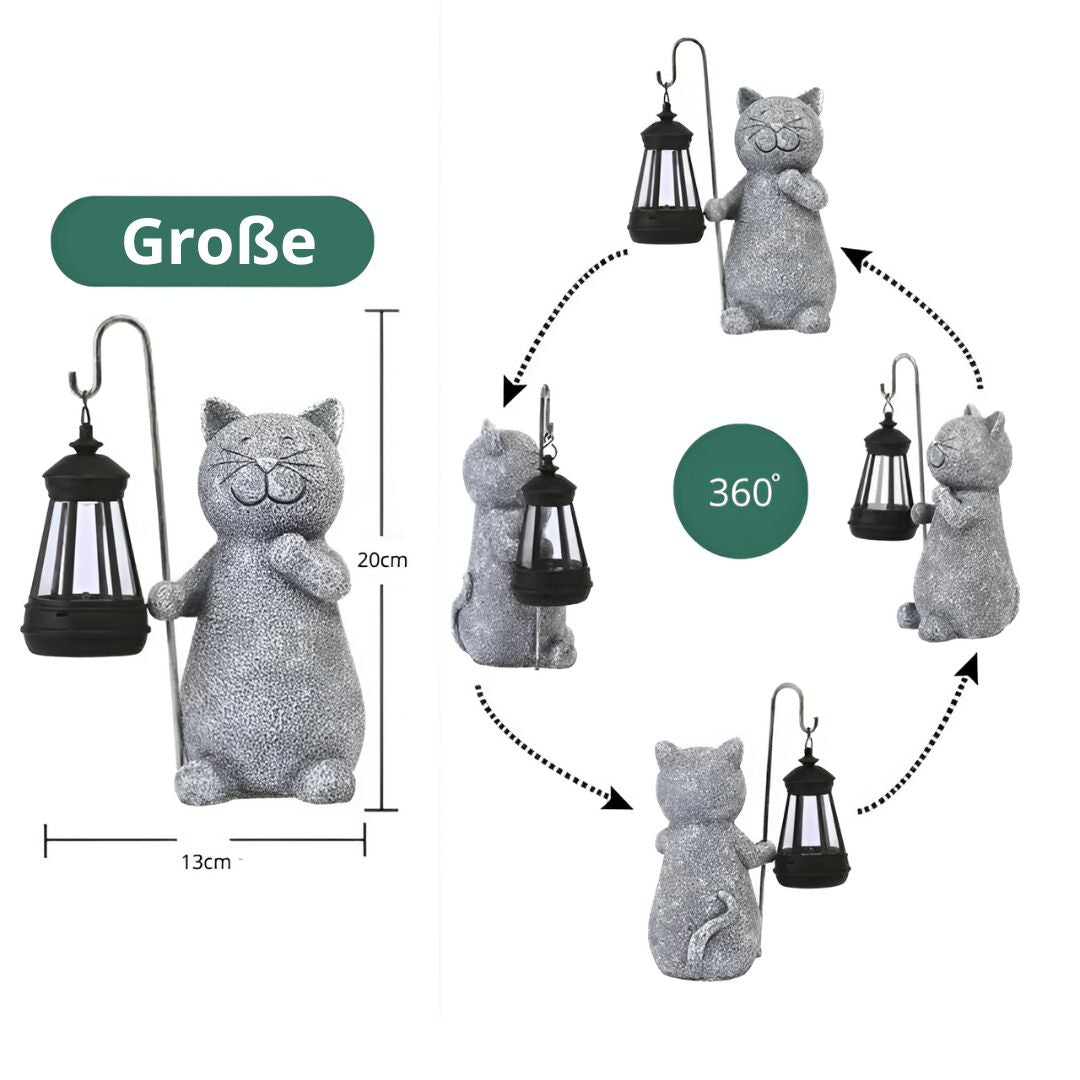 Katzenlampe | Wetterfeste Solar-Katzenlaterne-Becker Boutique