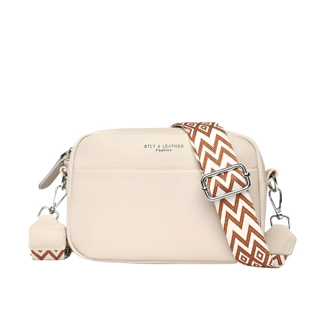 Kristien | Umhängetasche aus echtem Leder-Beige-Becker Boutique