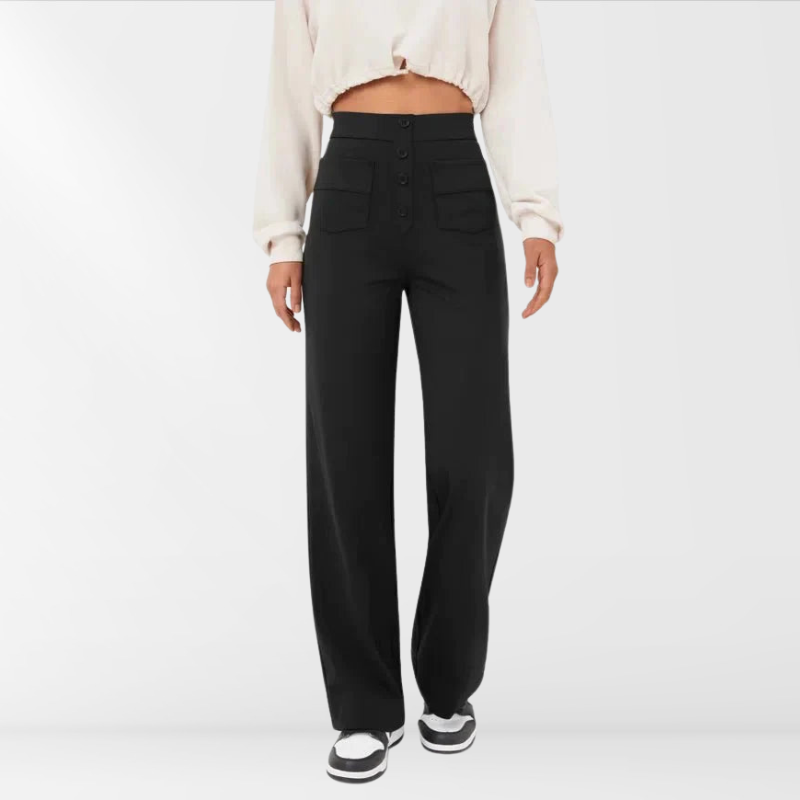 Lana | Geknöpfte Hose mit hoher Taille