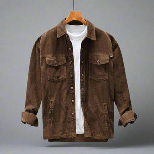 Manchester | Lässiges Vintage-Cordhemd mit mehreren Taschen-Braun-M-Becker Boutique