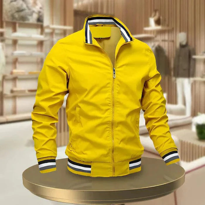 Marcos | Herren-Sommerjacke mit Stehkragen-Gelb-M-Becker Boutique
