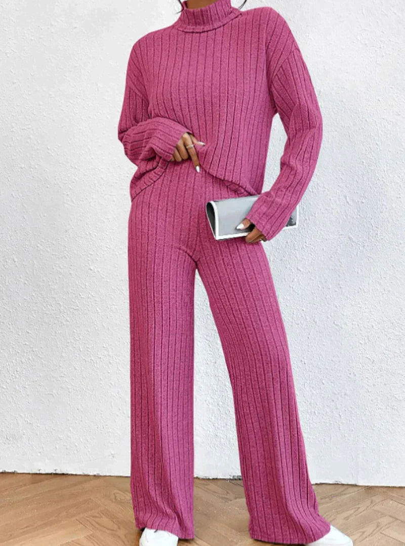 Maureen | Lounge-Set aus Rippstrick-Rosa-S-Becker Boutique