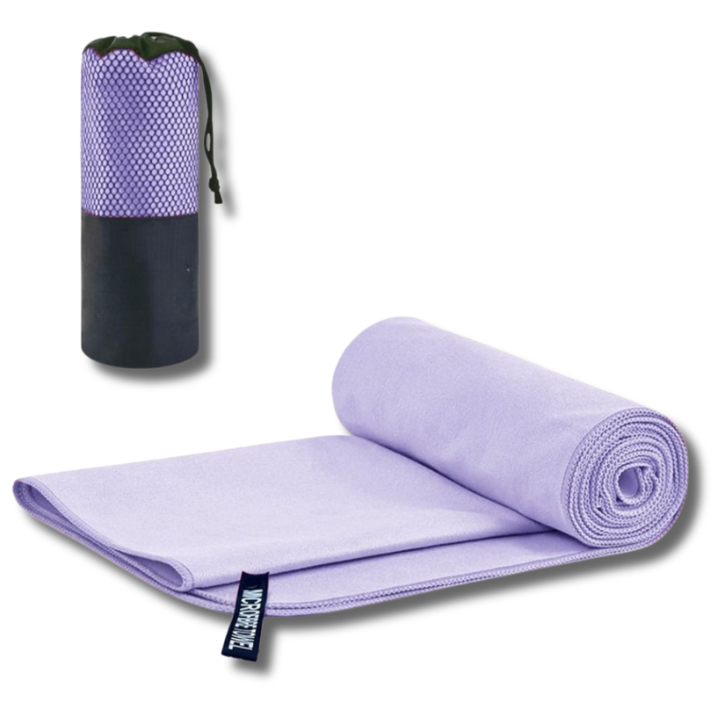 MicroTowel | Ultra saugfähig Schnell trocknendes Sports Mikrofaser Handtuch-Helles Lila-40x80cm - 1 Stück (mit Tasche)-Becker Boutique