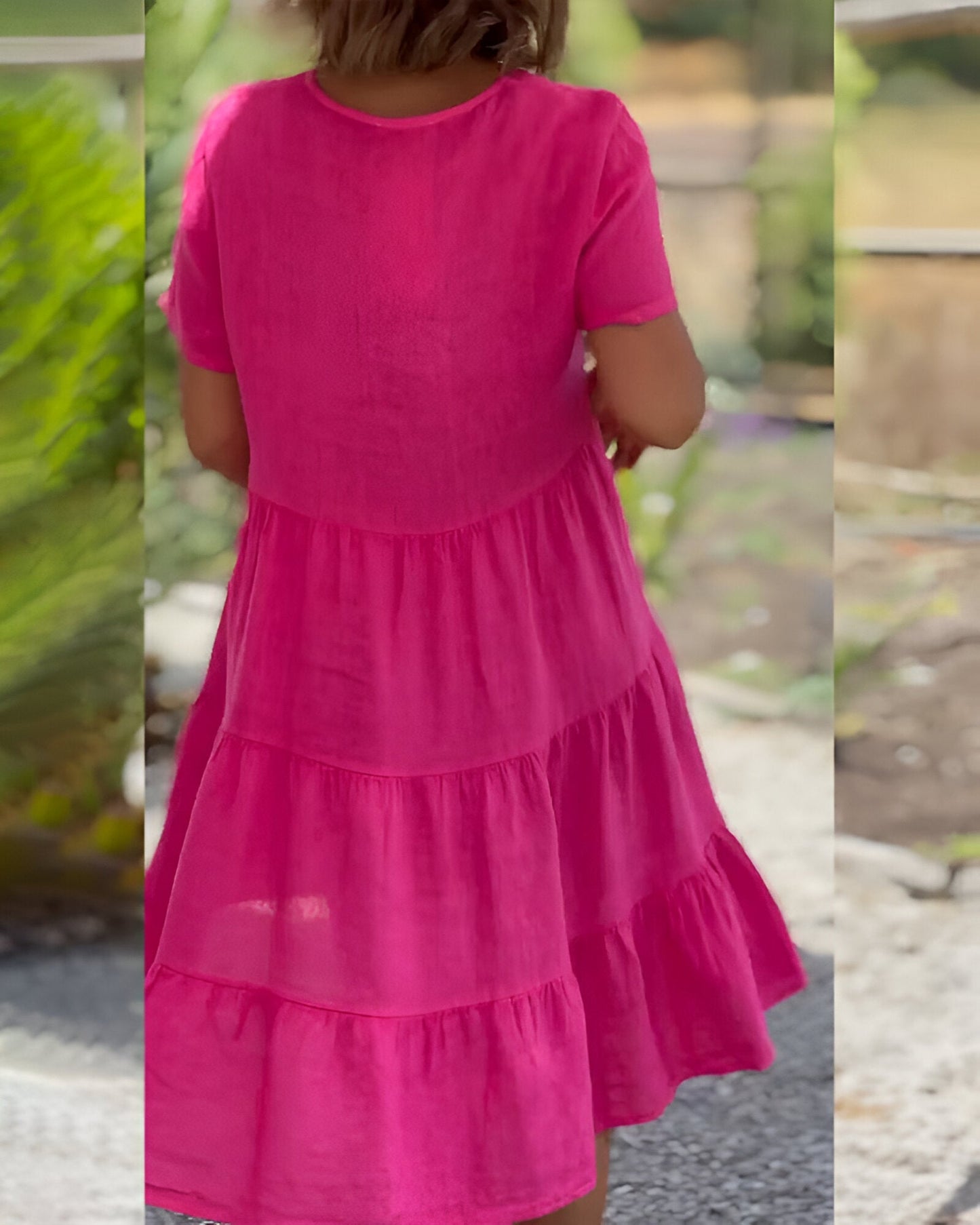 Mirella | V-Ausschnitt-Kleid aus Baumwolle und Leinen-Becker Boutique