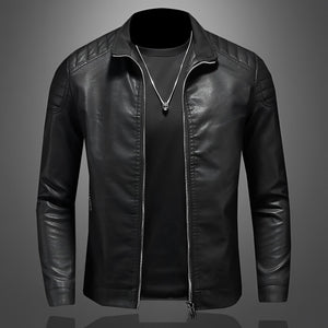 Mono | Schwarze Lederjacke mit Reißverschluss-Schwarz-XS-Becker Boutique