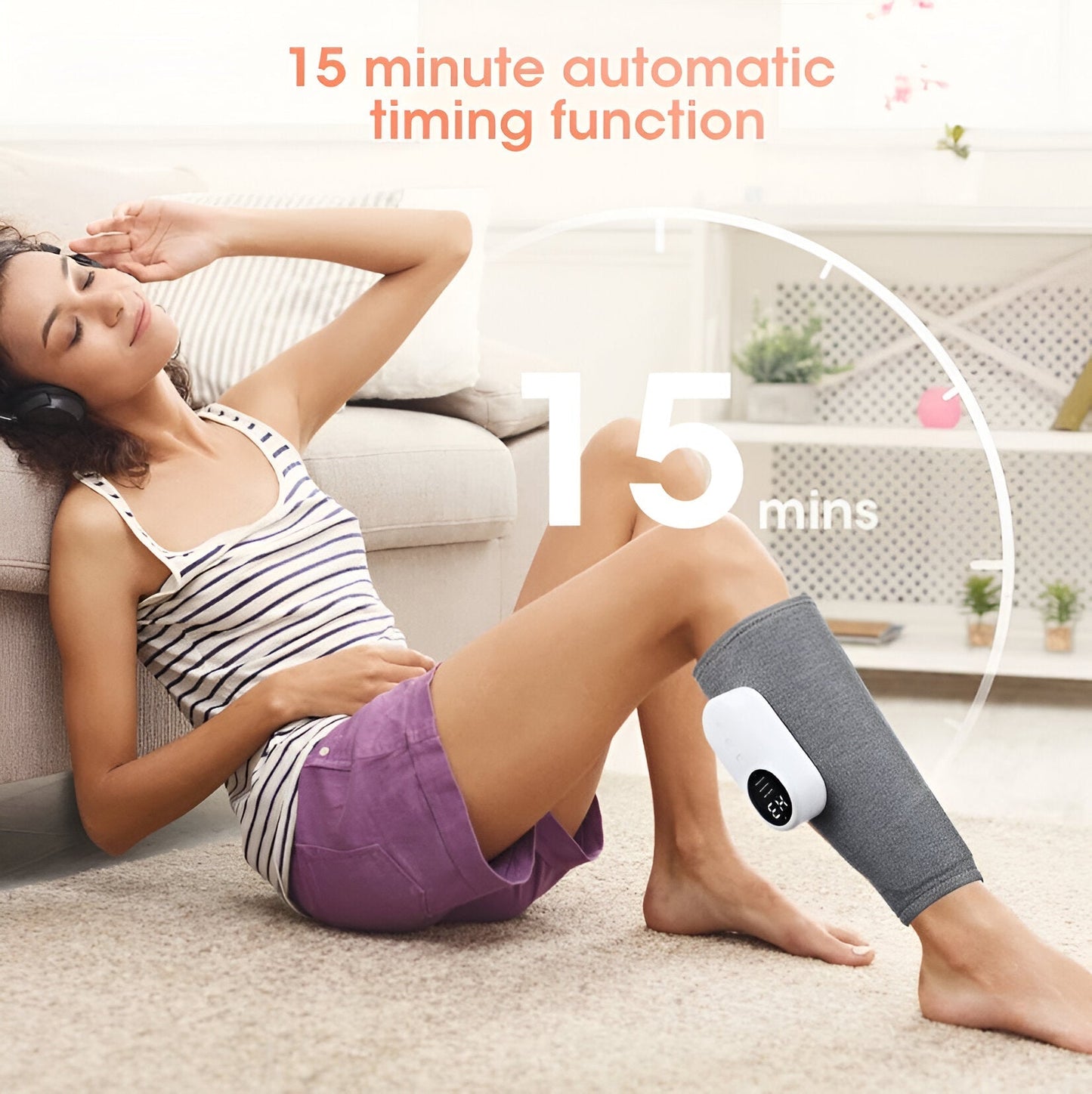 Muscle Relief | Therapeutisches kabelloses Wärme-Beinmassagegerät für den Sport-Grau-Becker Boutique