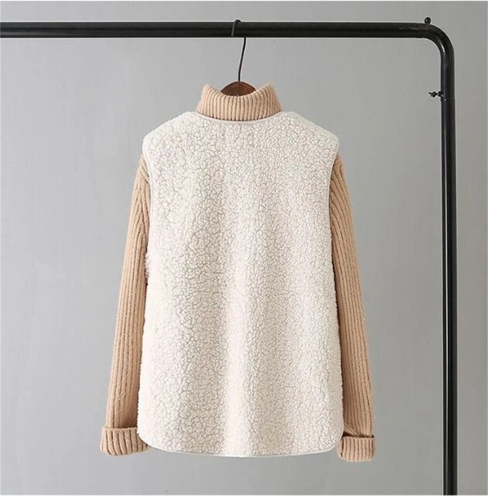 Noma | Women's Sleeveless Vest mit dickem Fleece-Futter - Faux Lamb Wool-Becker Boutique
