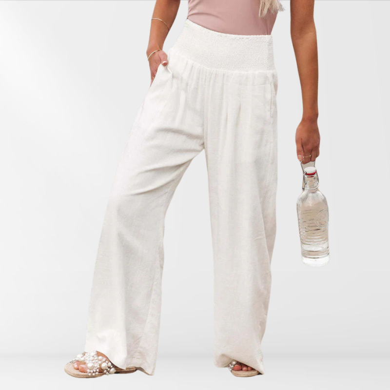 Nora | Damen-Hose Loose Fit aus Leinen und Baumwollegefühl