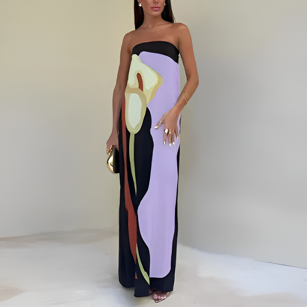 Norla | Trägerloses Maxikleid-Lila-S-Becker Boutique