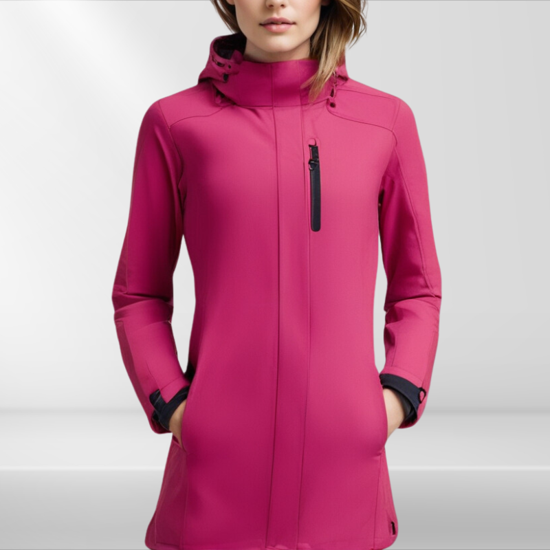 Storm | Frauen Wasserdichte Lange Softshell Outdoor-Wanderjacke mit Polar-Fleece-Futter