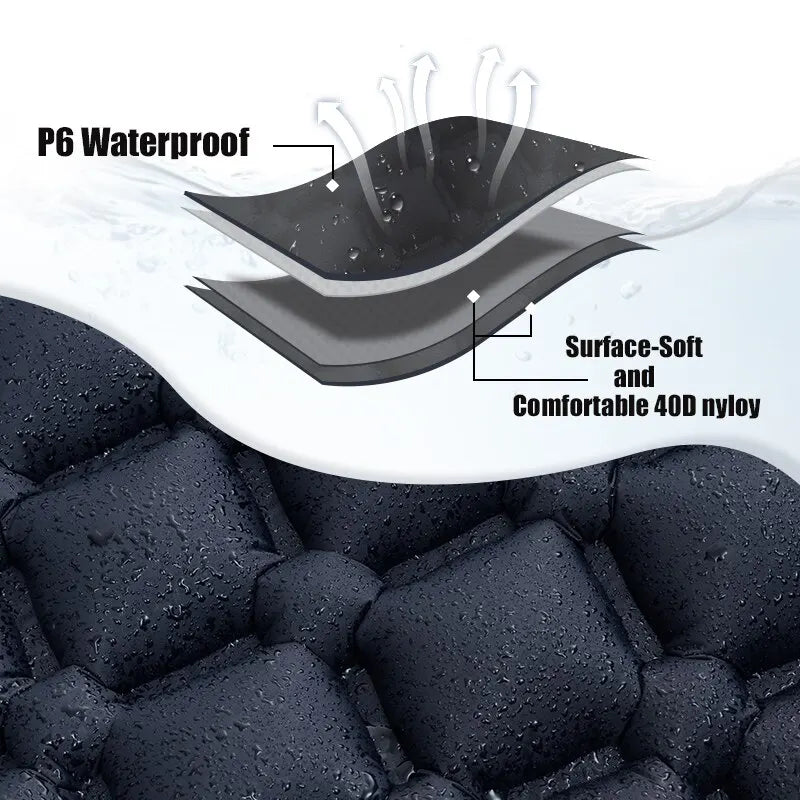 Quick Mattress | Outdoor Camping Aufblasbare Matratze mit Kissen - Eingebaute Aufblasbare Pumpe-Becker Boutique
