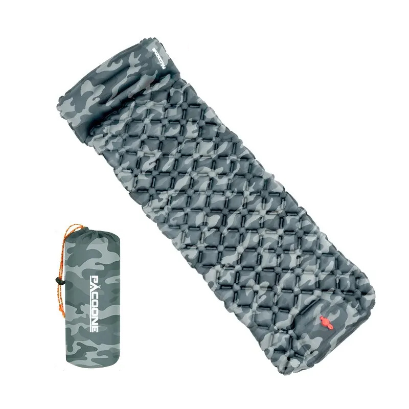 Quick Mattress | Outdoor Camping Aufblasbare Matratze mit Kissen - Eingebaute Aufblasbare Pumpe-Camouflage-Becker Boutique