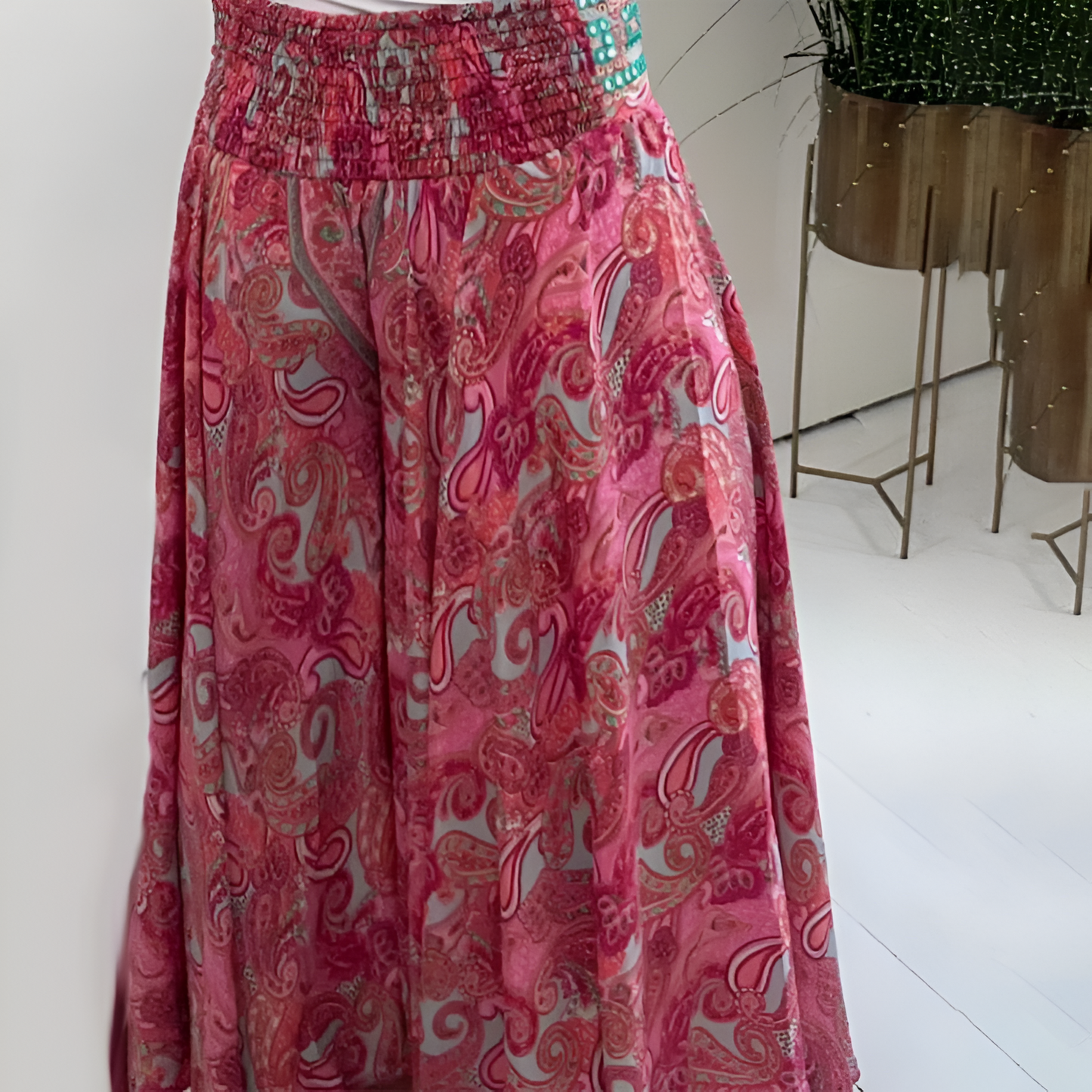 Rita | Paisley-weites Bein Hose-Becker Boutique