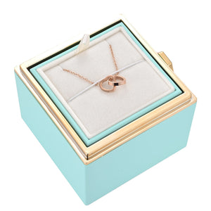 Rose| Rosenbox mit Halskette perfekt für den Valentinstag-Türkisgrün-Rose Gold-Becker Boutique