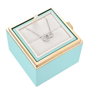 Rose| Rosenbox mit Halskette perfekt für den Valentinstag-Türkisgrün-Silber-Becker Boutique