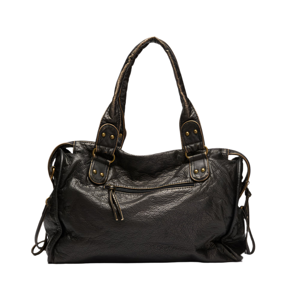 Tara | Schwarze Retro Umhängetasche Damen - praktisch und geräumig