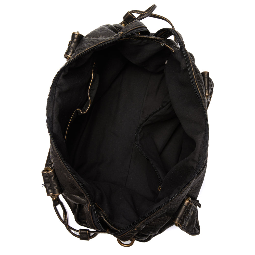 Tara | Schwarze Retro Umhängetasche Damen - praktisch und geräumig