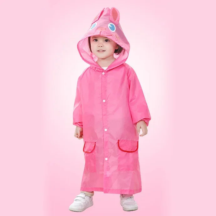 Kinder Regenjacke | Karikatur Tier Stil Regenmantel | Wasserdicht