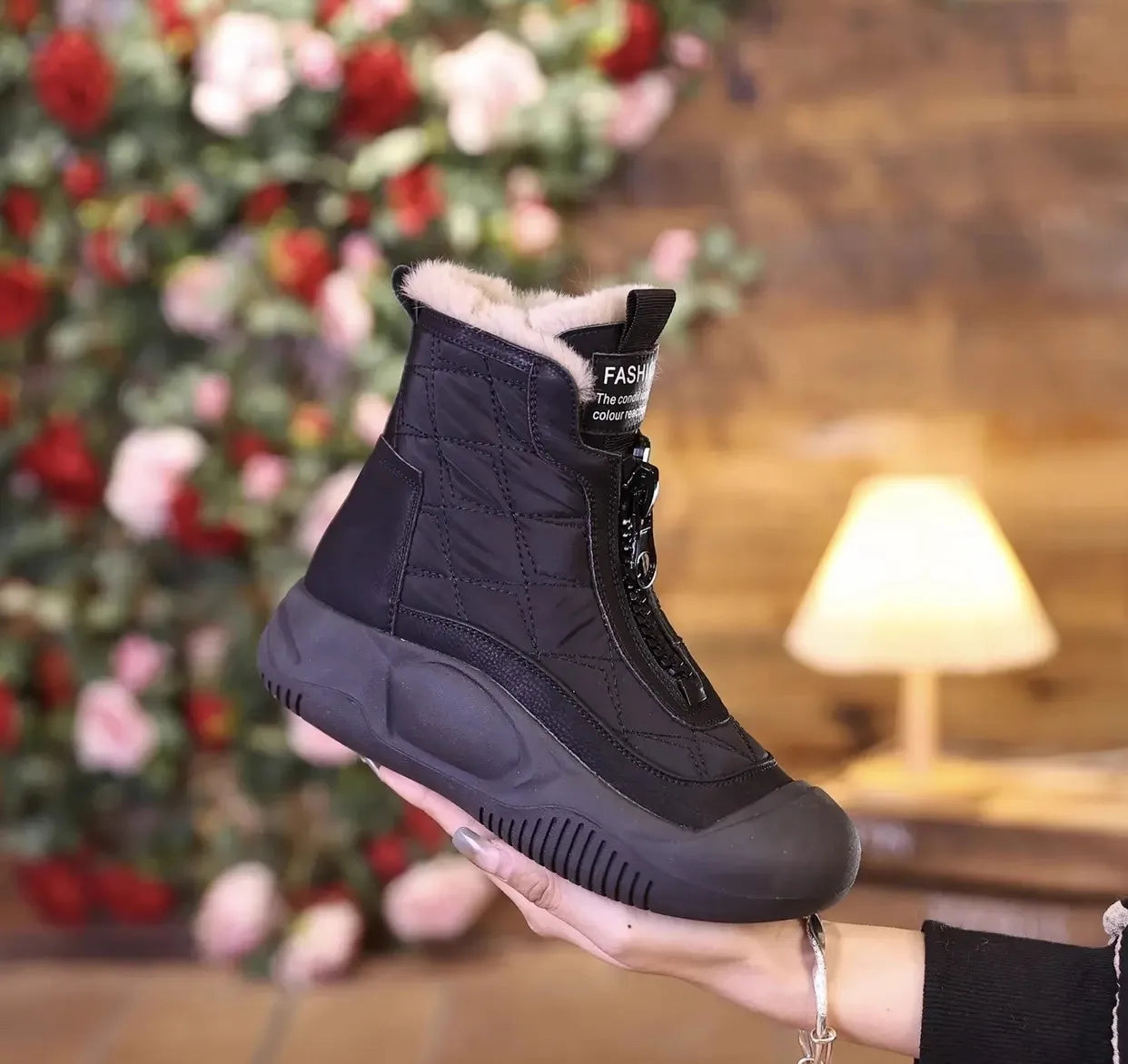 Sandra | Warme Plateauschuhe für Damen-Schwarz-35-Becker Boutique