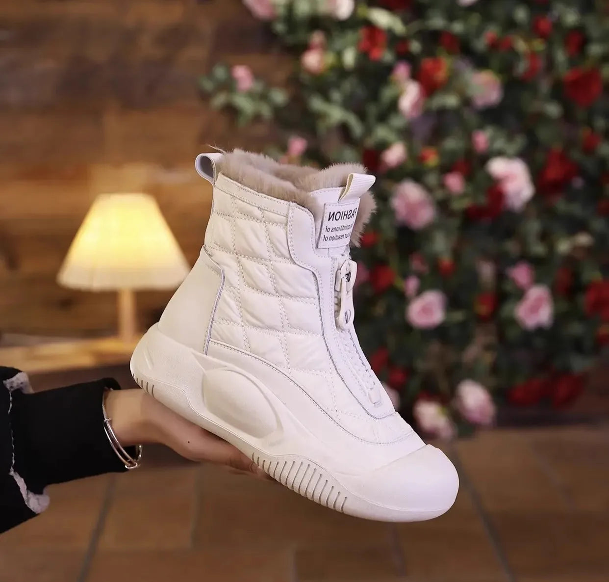 Sandra | Warme Plateauschuhe für Damen-Weiß-35-Becker Boutique
