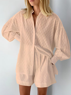 Saylor | Stylisches und luftiges Sommerset für Frauen - Bluse und Shorts-Grün-XL-Becker Boutique