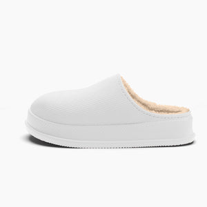 Noa | Tøfler med plysfor og vandtæt, skridsikker sål-Hvid-Noa | Pantoufles avec Doublure Peluche et Semelle Antidérapante Imperméable - €24-Bentzen Butik