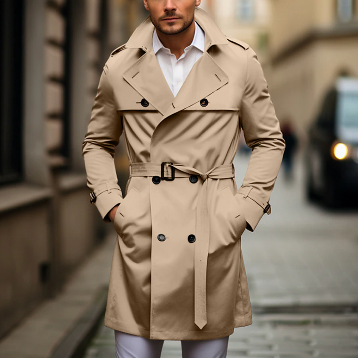 Fred | Trenchcoat für Herren mit Taillengürtel - Frühling