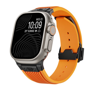 SilkStrap | Apple Watch Silikonband-Orange-Schwarz-Becker Boutique