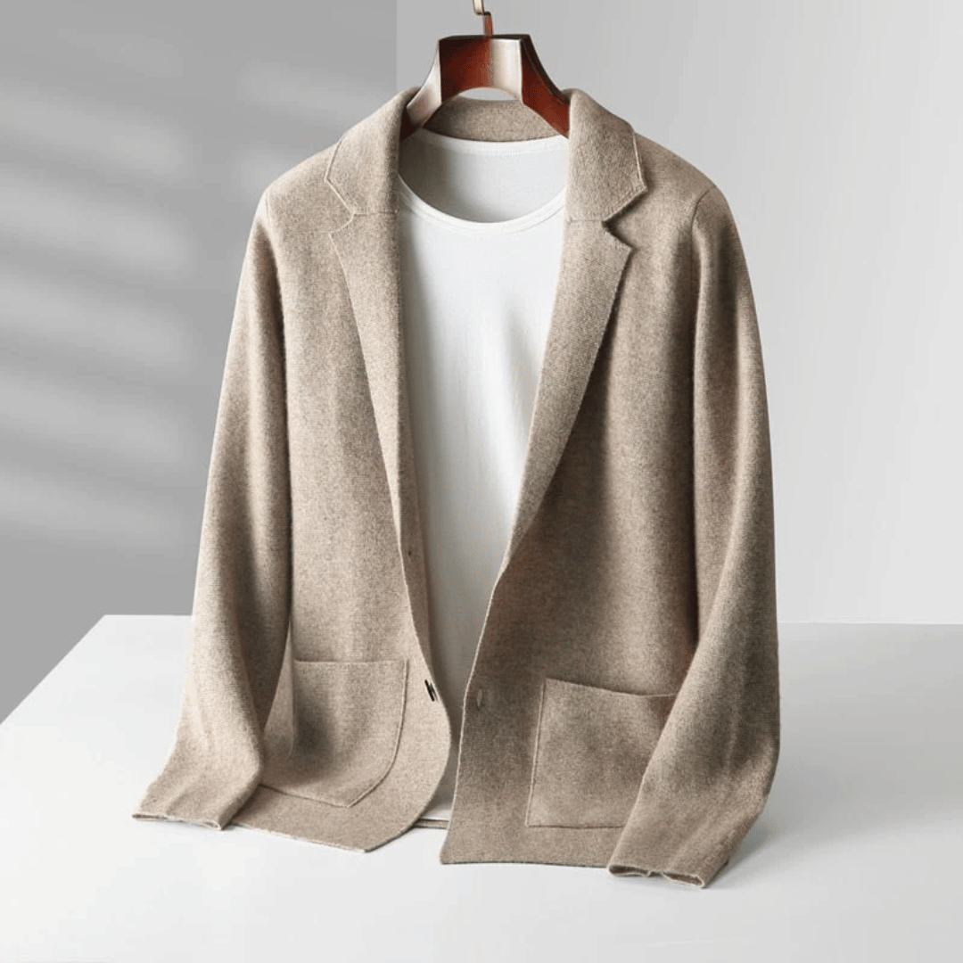 Steven | Weicher Blazer mit Merinowolle gefühl-Beige-S-Becker Boutique