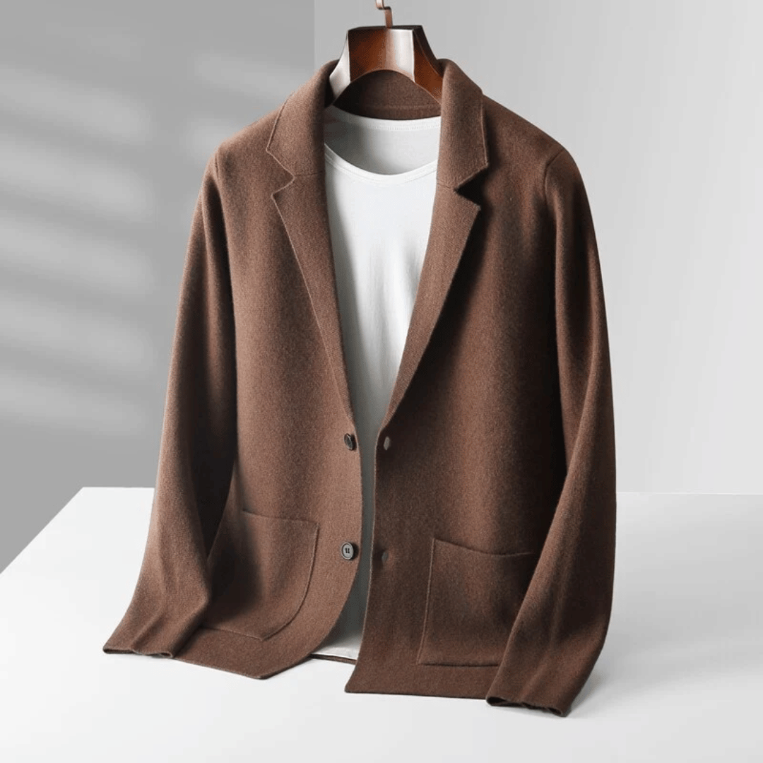 Steven | Weicher Blazer mit Merinowolle gefühl-Braun-S-Becker Boutique