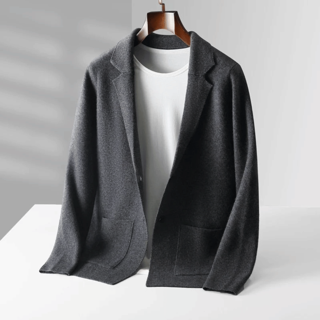 Steven | Weicher Blazer mit Merinowolle gefühl-Grau-S-Becker Boutique