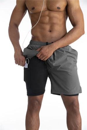 Swift | Leichte Laufshorts mit Handytasche-Hellgrau-S-Becker Boutique