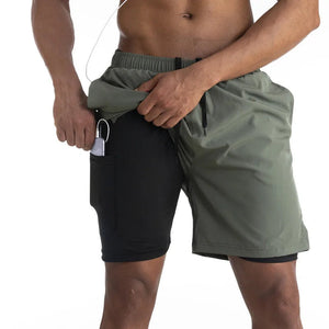 Swift | Leichte Laufshorts mit Handytasche-Militärgrün-S-Becker Boutique