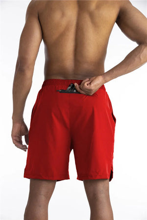 Swift | Leichte Laufshorts mit Handytasche-Rot-S-Becker Boutique