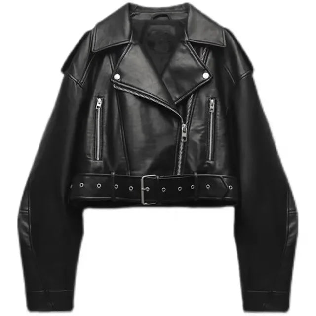 Damen Kurze Lederjacke | Stylisch