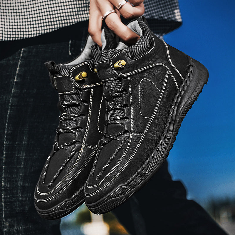 Titan | Wasserdichte Wander-Lederstiefel-Schwarz-38-Becker Boutique