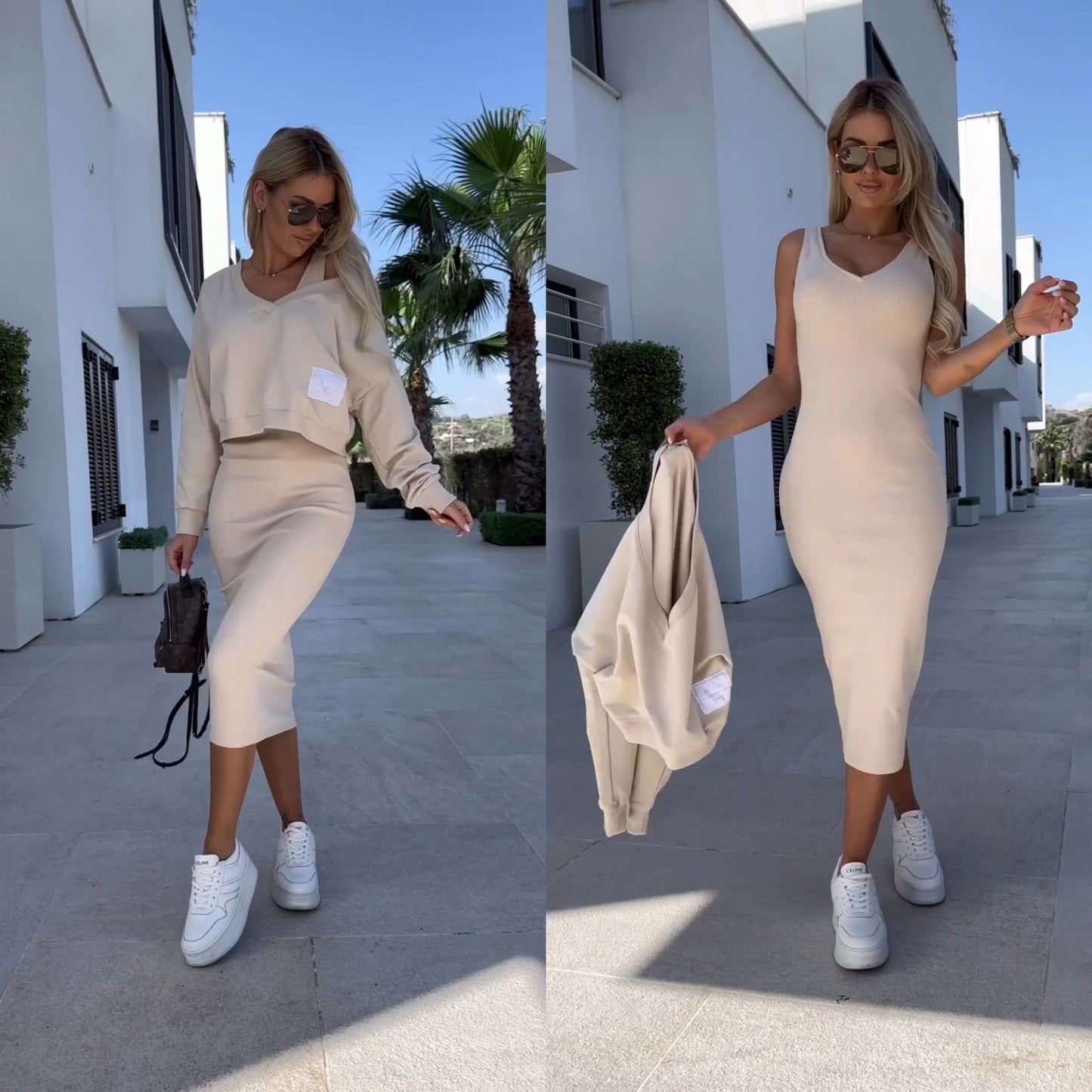 Victoria | Summer - Kleid und langer Pullover 2-teiliges Set-Becker Boutique
