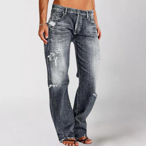 Viktoria | Locker sitzende Baggy Jeans für Frauen-Grau-S-Becker Boutique