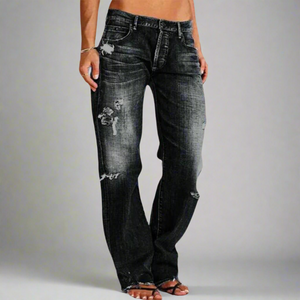 Viktoria | Locker sitzende Baggy Jeans für Frauen-Schwarz-S-Becker Boutique