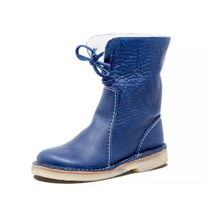 Wilma | Hochwertige Leder-Winterstiefel mit Fleecefutter-Blau-35-Becker Boutique